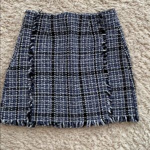 Shine plaid knitted skirt